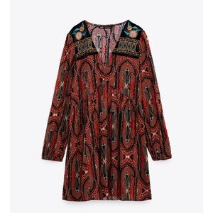 Zara long sleeve paisley dress